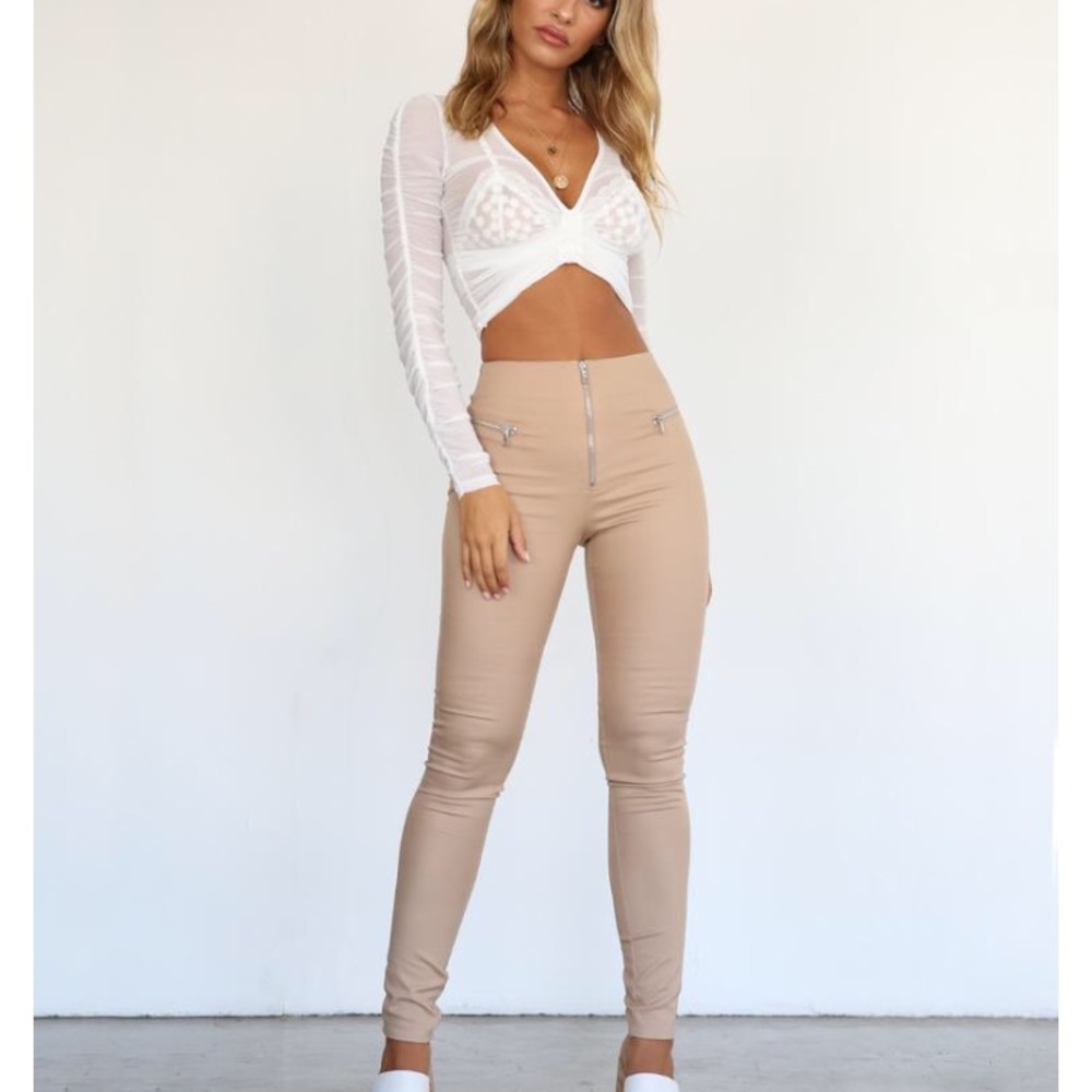 Tiger Mist Pearl Pants in tan SMALL
